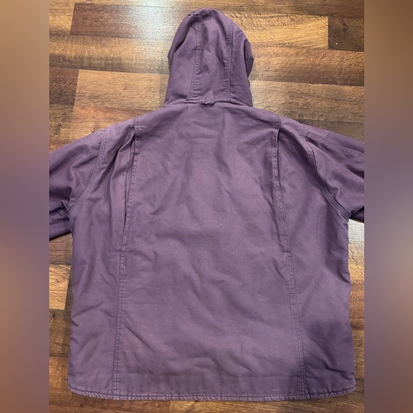 CE Schmidt Workwear Barn Coat Women’s XL Purple Fleece-Lined Hood Canvas - Picture 8 of 8